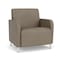 Lesro Siena Lounge Reception Wide Guest Chair, Brushed Steel, MD Farro Upholstery SN1201 - alternate 1